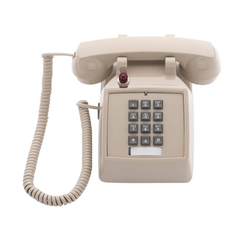 Single-Line Desk Telephone, Electronic Ringer, Ash